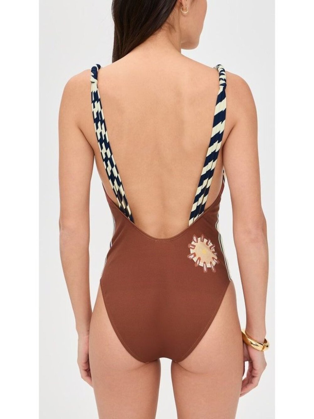 NWT Alémais Soleil D'Amour V Neck One Piece Swimsuit Rust Size Small - Picture 4 of 13
